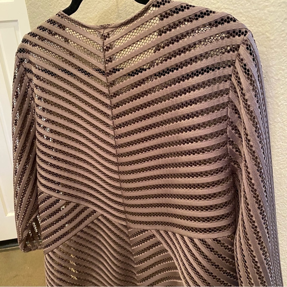 NWT~CHICO’S Women Deep Taupe Travelers Novelty Strip Jacket Size 2 (12/14) - Picture 8 of 12